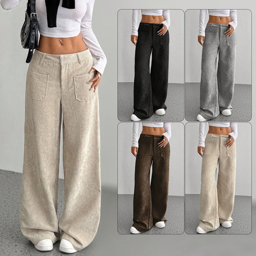 Damen Weite und bequeme Cordhose mit Taschen R&B