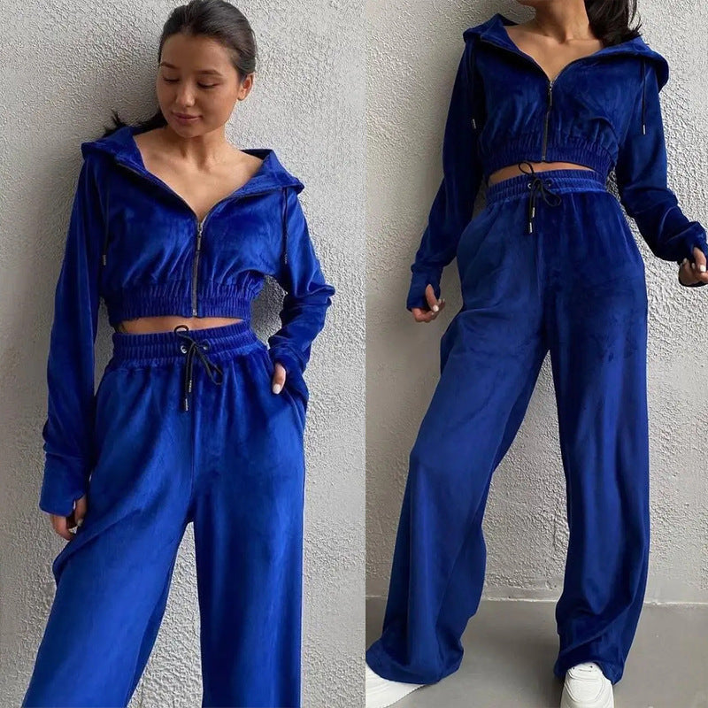 Damen sportliches Samt-Set