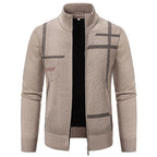 Herren Strickjacke mit modernem Zipper und hohem Kragen