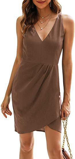 Damen Elegantes Wickel-Minikleid R&B