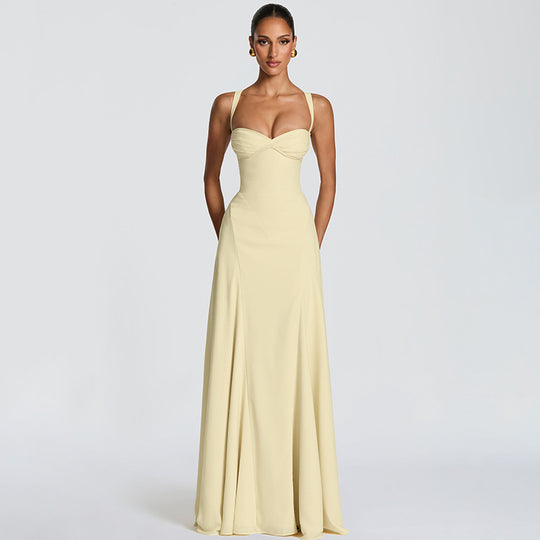 Damen Elegantes Maxikleid mit raffinierten Trägerdetails und schmeichelndem Schnitt R&B