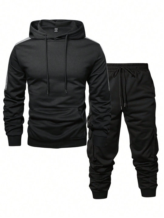 Herren Komfortables Hoodie- und Jogginghosen-Set mit praktischen Taschen R&B