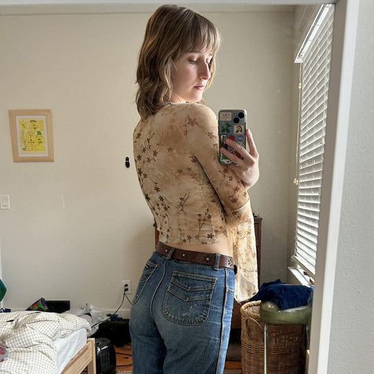 Damen Wickeloberteil mit voluminösen Ärmeln und floralem Print R&B