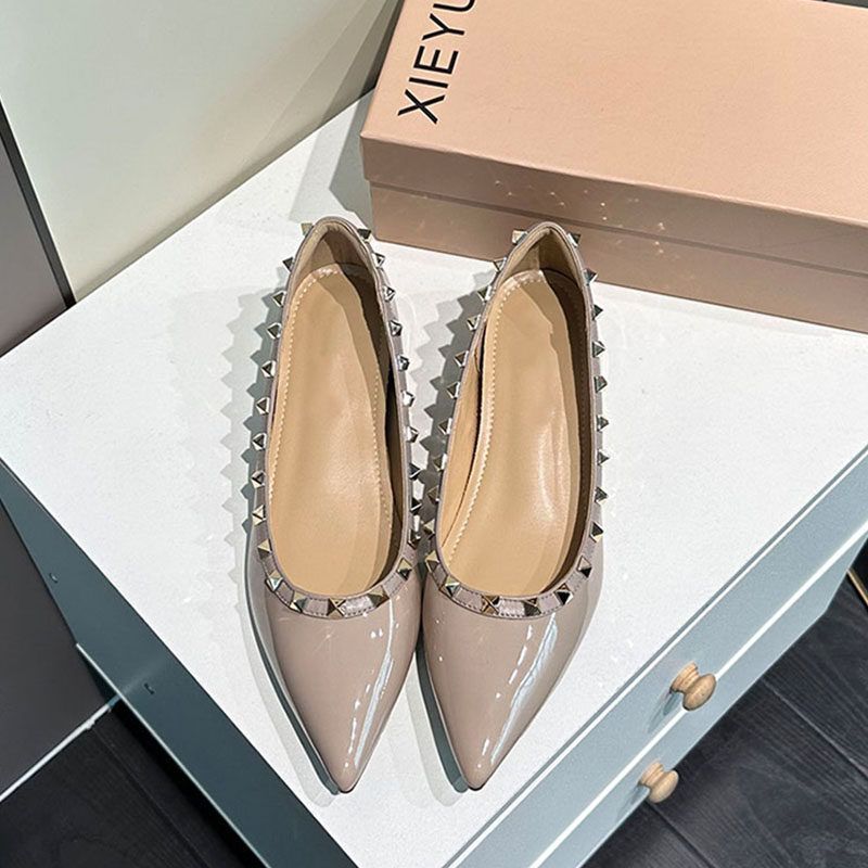 Damen spitze Ballerinas mit goldenen Nieten R&B