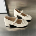 Damen elegante Ballerinas mit modischem Riemen und dekorativer Schleifenverzierung R&B