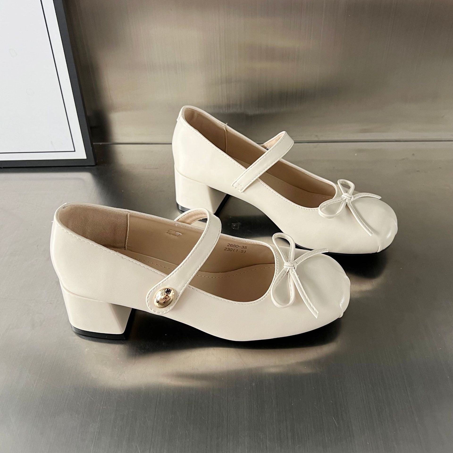 Damen elegante Ballerinas mit modischem Riemen und dekorativer Schleifenverzierung R&B