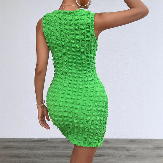 Damen kurzes figurbetontes Kleid mit strukturiertem Material R&B