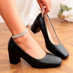 Damen Elegante und klassische Pumps mit mittelhohem Blockabsatz R&B