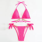 Damen Triangel-Bikini mit verspielten Quasten und glänzenden Details R&B