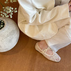 Damen erotische Ballerinas mit filigranem Schnürdesign und komfortabler Innensohle R&B