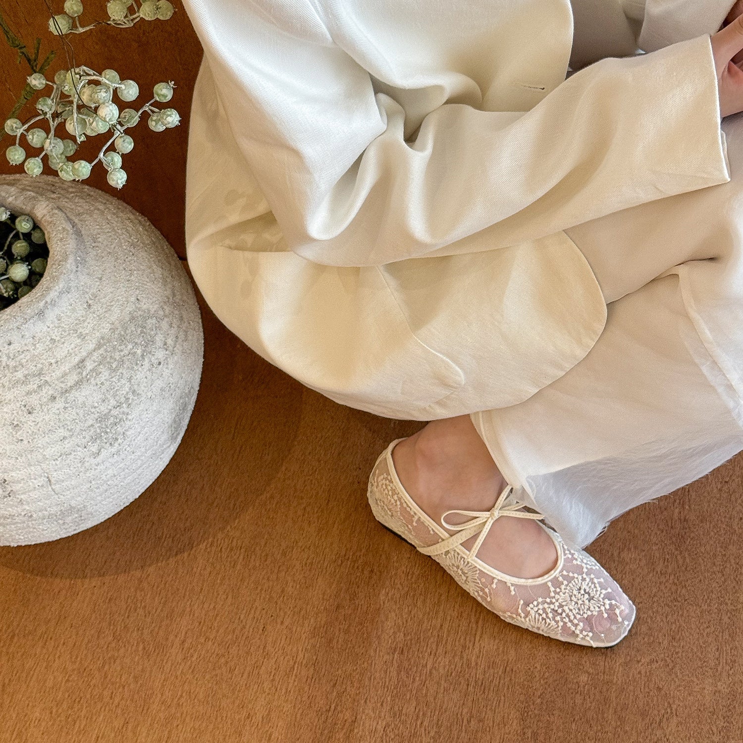 Damen erotische Ballerinas mit filigranem Schnürdesign und komfortabler Innensohle R&B