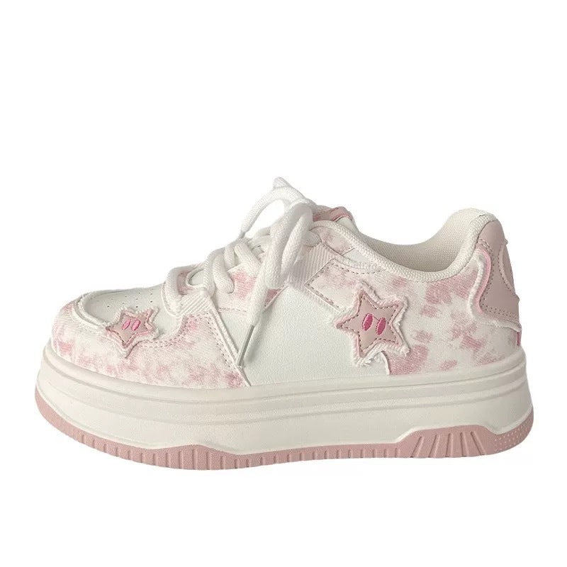 Damen Modische Sneakers mit Sternen-Applikationen