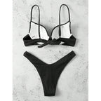 Damen Bikiniset mit gepolstertem Oberteil und hohem Beinausschnitt R&B