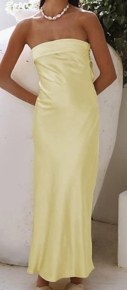 R&B | Satin hohles rückenfreies Schlauchtop-Kleid