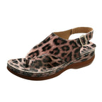 Damen Komfort-Sandaletten mit elegantem Leopardenmuster und verstellbarem Riemendesign R&B