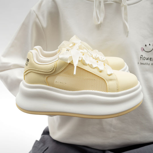 Damen Sportliche Plattform Sneakers mit atmungsaktivem Mesh-Obermaterial und rutschfester Sohle R&B
