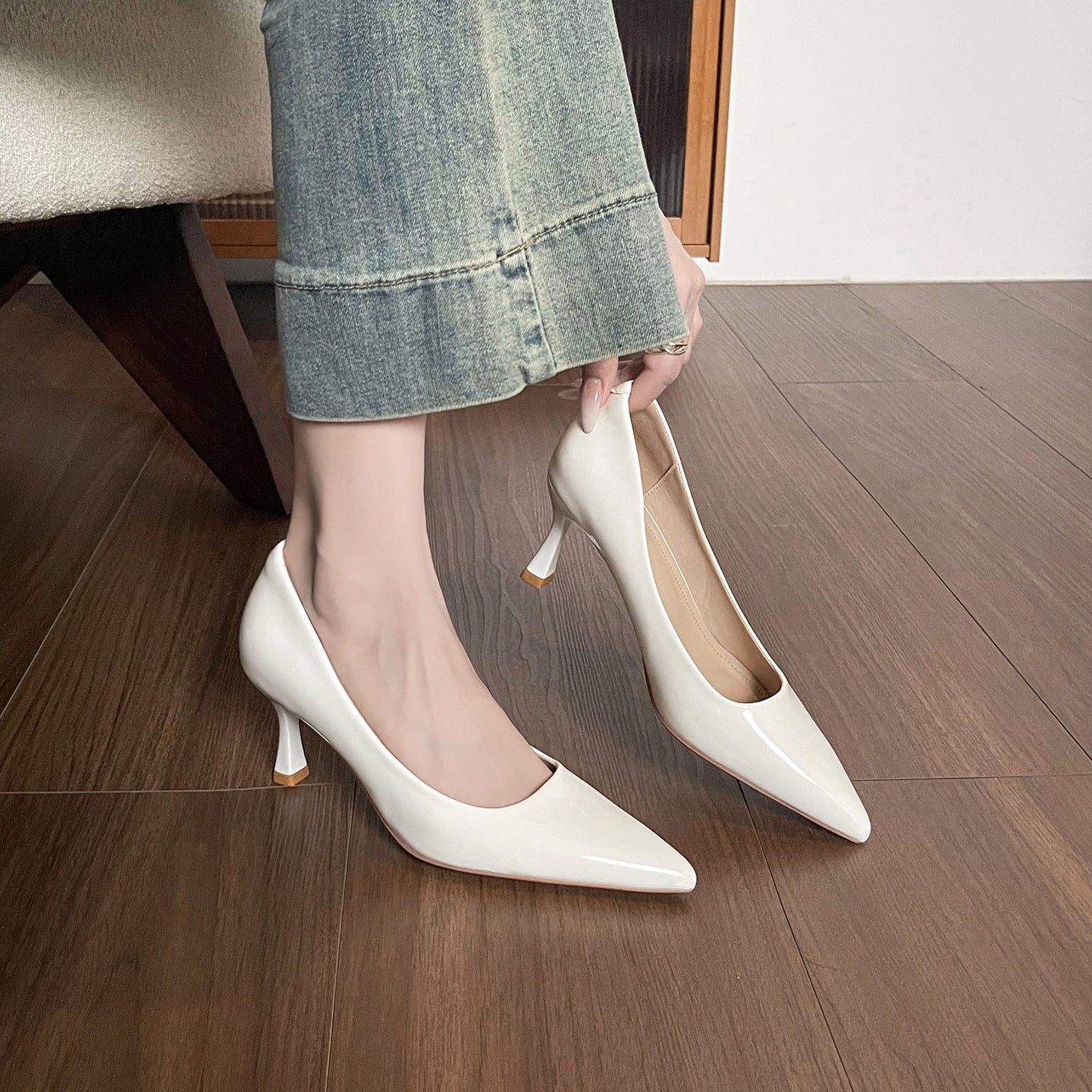 Damen Elegante Lack-Pumps mit komfortablem Blockabsatz