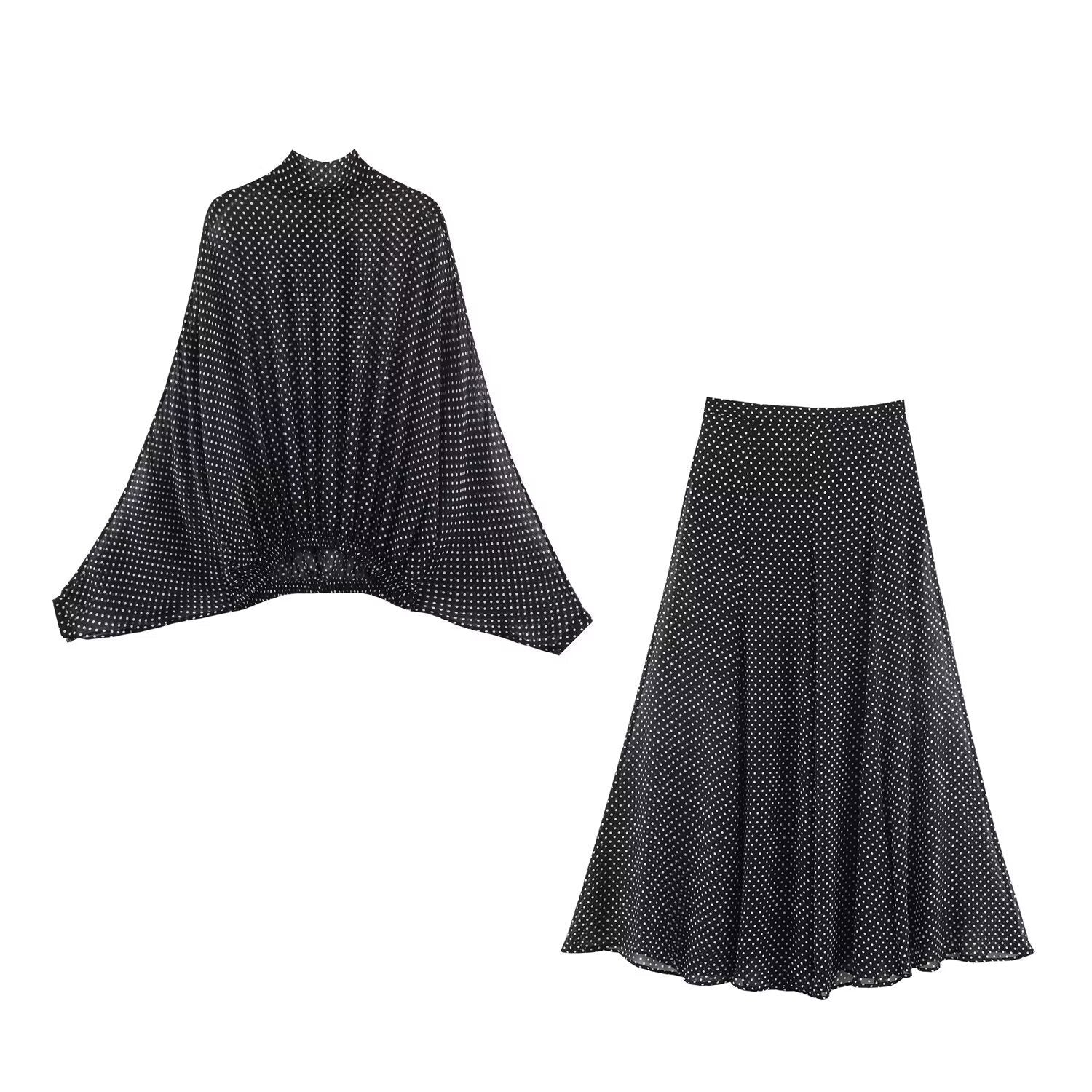 Damen Maxirock mit elegantem Pünktchenmuster und fließendem Schnitt R&B
