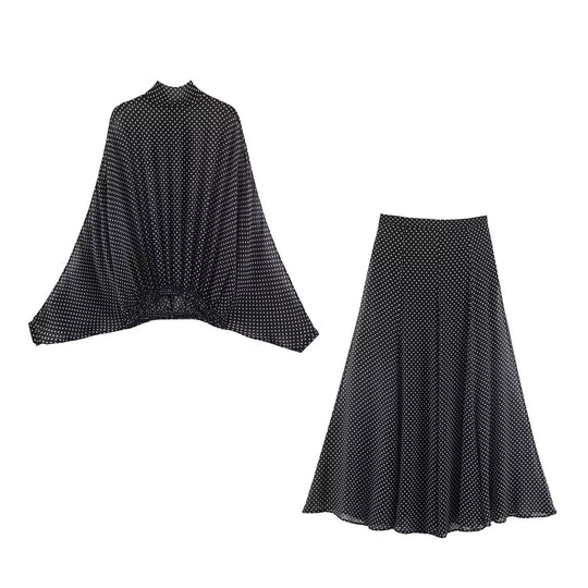 Damen Maxirock mit elegantem Pünktchenmuster und fließendem Schnitt R&B