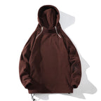 Herren Fleece Hoodie mit Reißverschluss und hohem Kragen