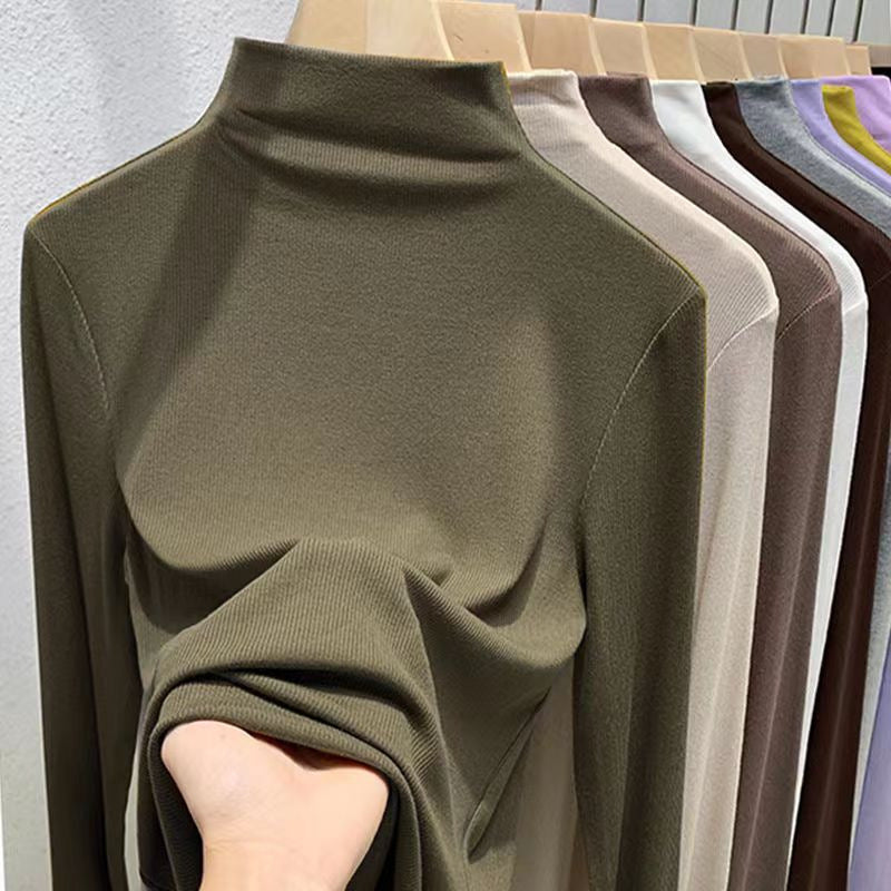 Damen Langarm Rollkragenpullover aus hochwertigem Strickstoff
