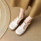 Damen Plateau-Sandalen im eleganten T-Strap Design mit modischem Verschluss