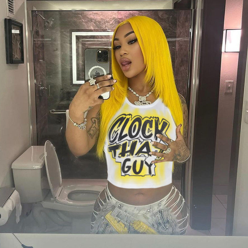 Damen Lockere T-Shirt mit Aufdruck und lässigem Schnitt EB
