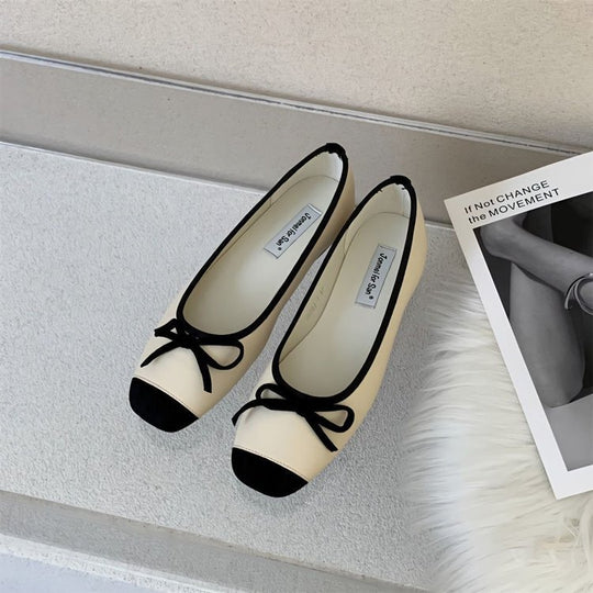 Damen Elegante Ballerinas mit modischem Schleifenakzent und weichem Fußbett R&B