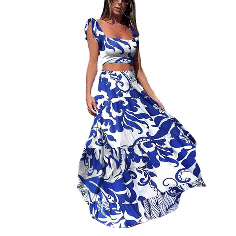 Damen Elegantes Maxikleid mit fließendem Saum und verspieltem Blumenmuster R&B