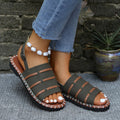 Damen Komfortable Sandalen mit geflochtenen Riemen und elastischem Fußbett R&B