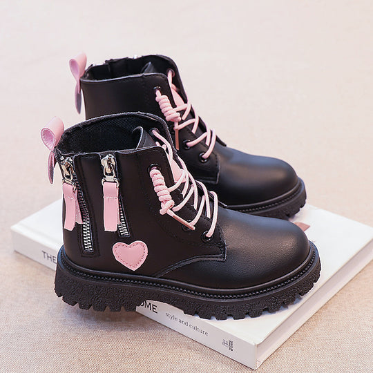 Damen Modische Stiefeletten mit herausnehmbaren Schnürsenkeln und seitlichem Reißverschluss R&B