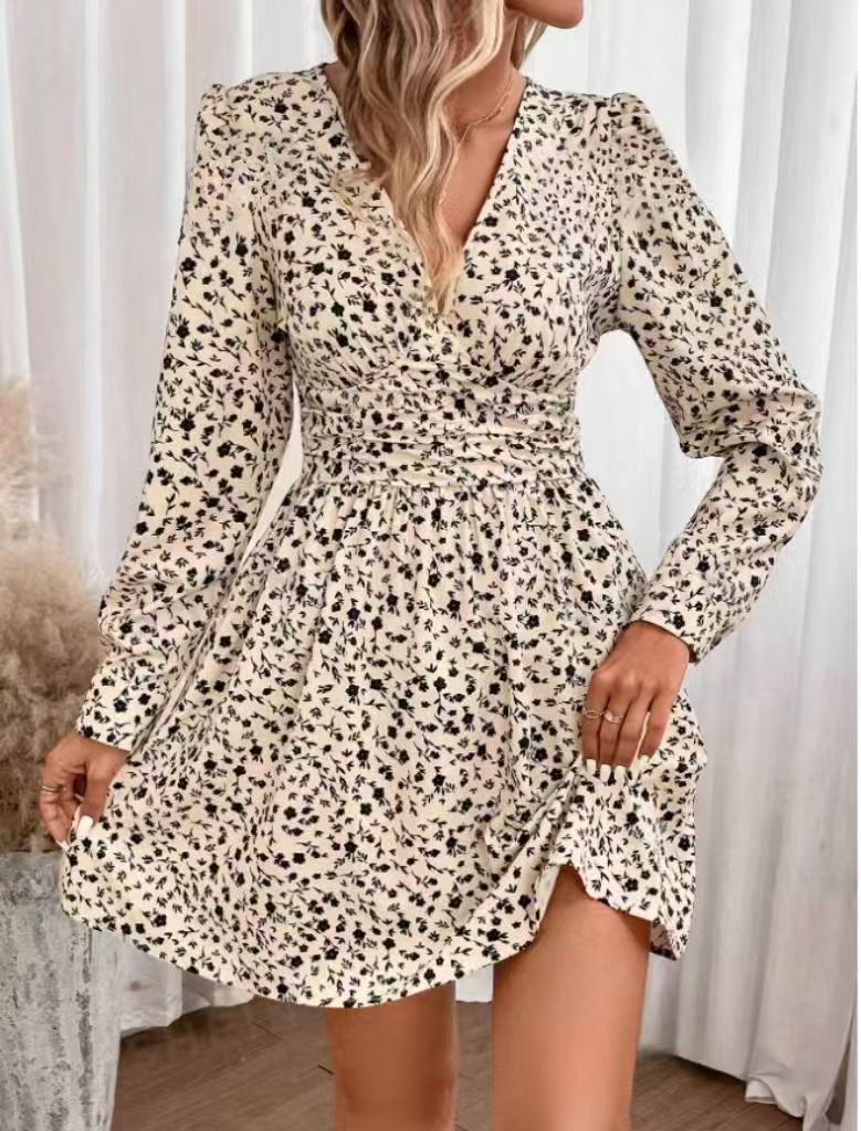 Damen Kurzarm Kleid R&B