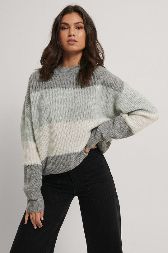 Damen gemütlicher Strickpullover mit modernem Muster und lässigem Schnitt R&B