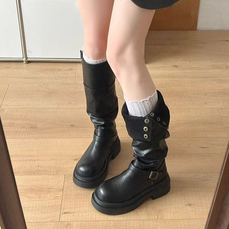 Damen Mode Stiefel mit eleganten Riemen und lässigem Design R&B