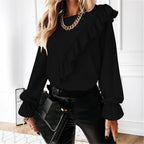 Damen Bluse mit voluminösen Rüschen R&B