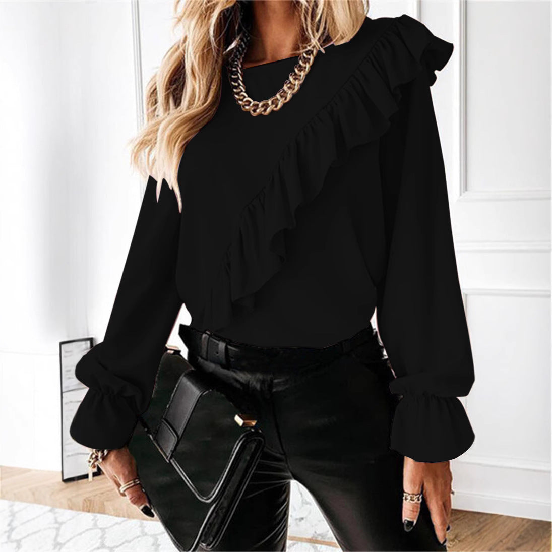 Damen Bluse mit voluminösen Rüschen R&B