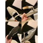 Damen Designer Ballerinas mit dekorativen Perlen