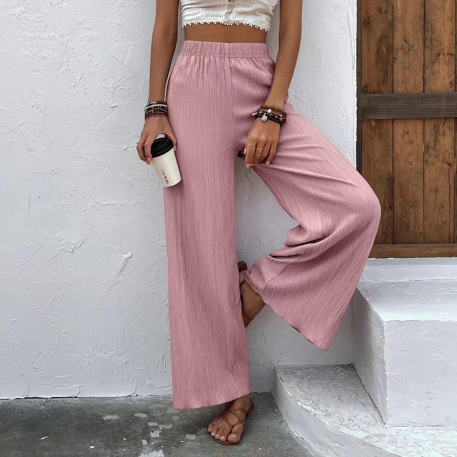 Damen Weite Plisséhose mit elastischem Bund und elegantem Fall R&B