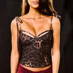 Damen Freizeit-Leopardenmuster Top mit verstellbaren Trägern R&B