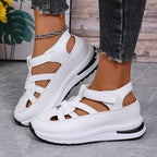 Damen bequeme Riemensandalen mit gepolsterter Laufsohle und verstellbaren Riemen EB