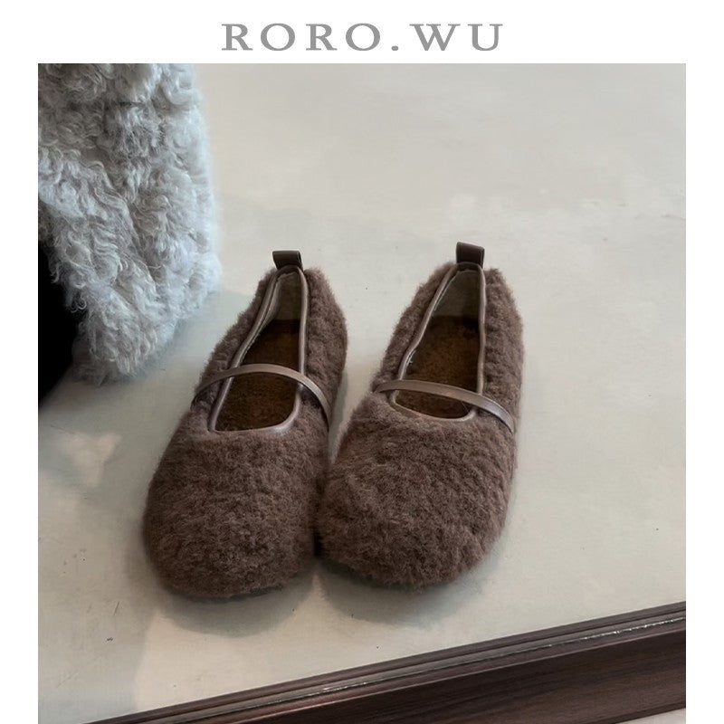 Damen Fleece Ballerinas R&B