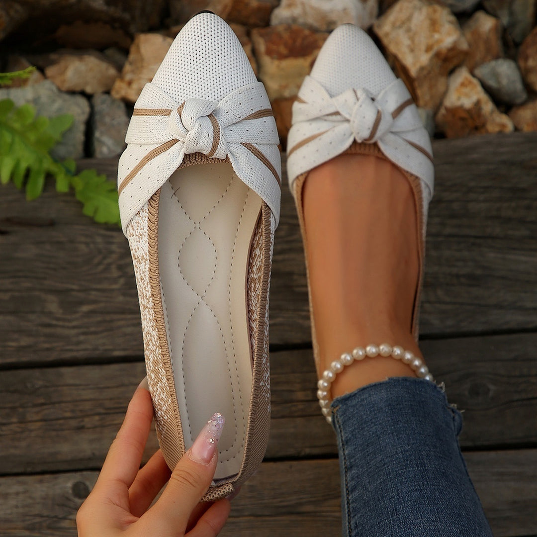 Damen elegante Slip-On Ballerinas mit Schmuckdetails R&B