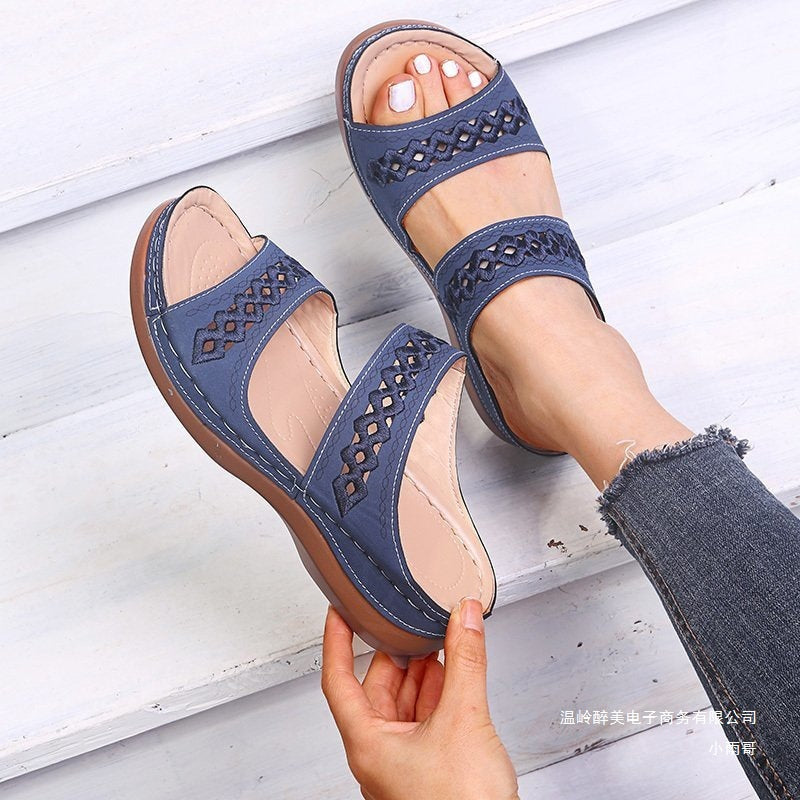 Damen Riemchen-Sandalen mit ergonomischer Fußbett und modischer Schnittführung R&B