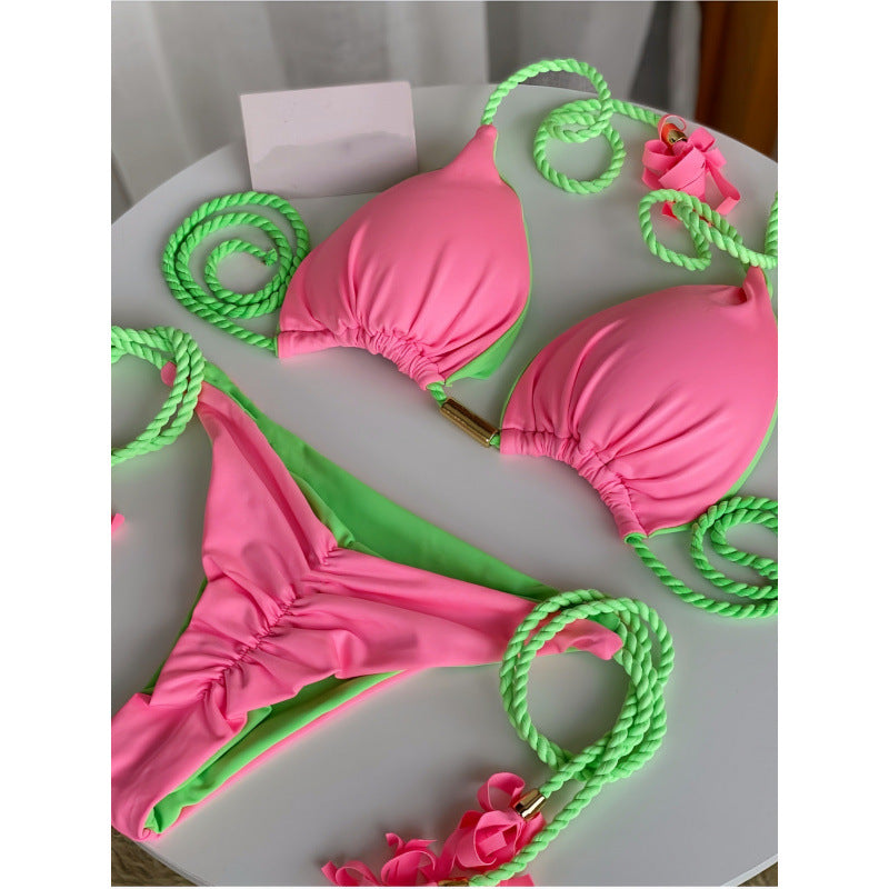 Damen Triangel-Bikini mit verspieltem Trockenband und eleganten Details R&B