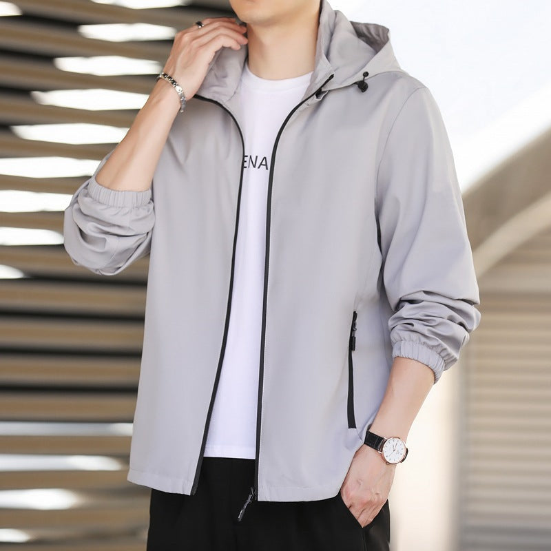 Herren leichte Windjacke mit atmungsaktiver Membran und praktischem Kapuzensystem R&B