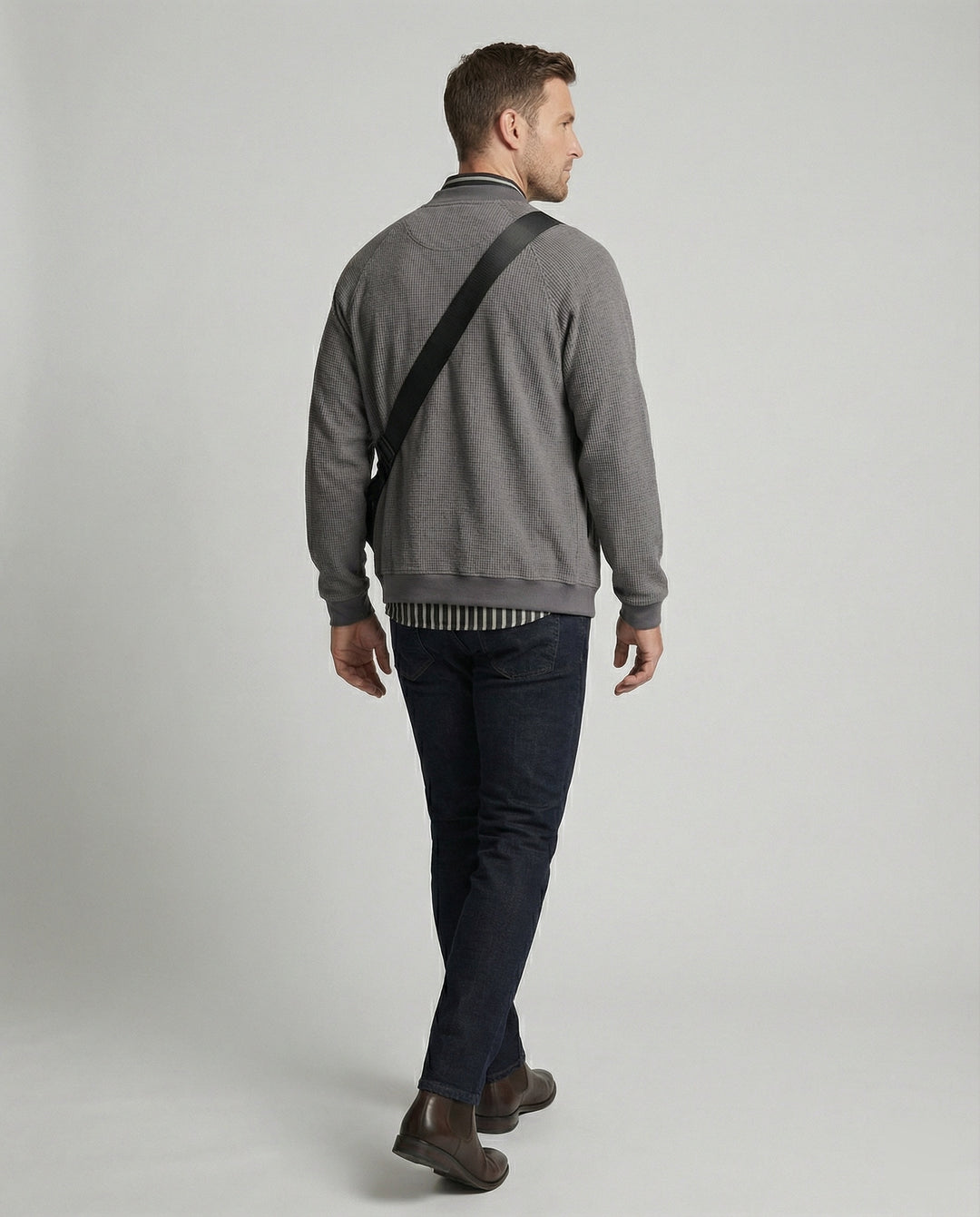 Onun Japanische Waffelstrick Sweatshirt Jacke Sportlicher Cardigan für Herren