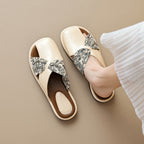 Damen Slidesandalen mit modischem Schleifendetail und komfortabler Innensohle