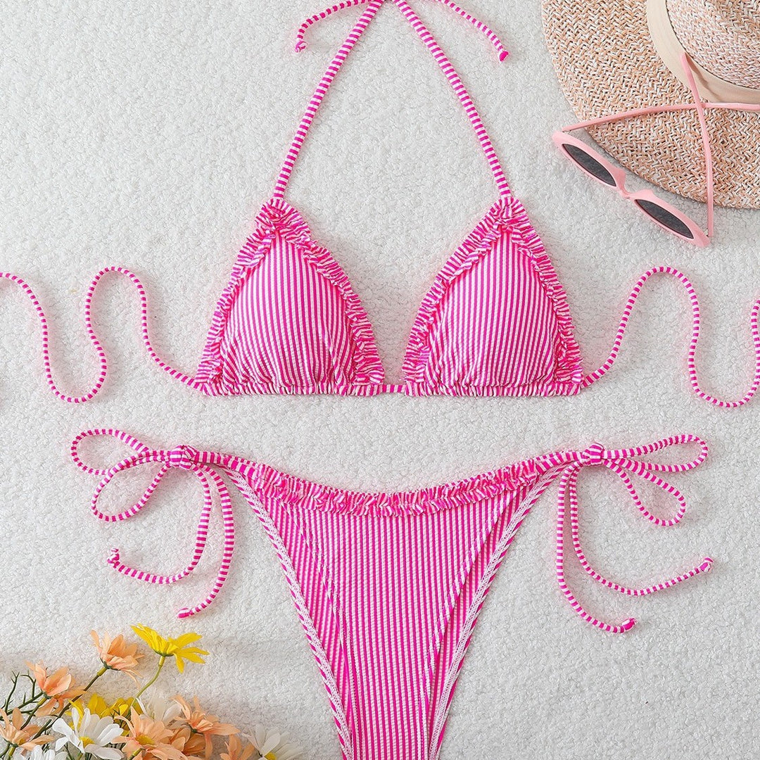 Damen Triangel-Bikini mit lässigen Bindebändern R&B