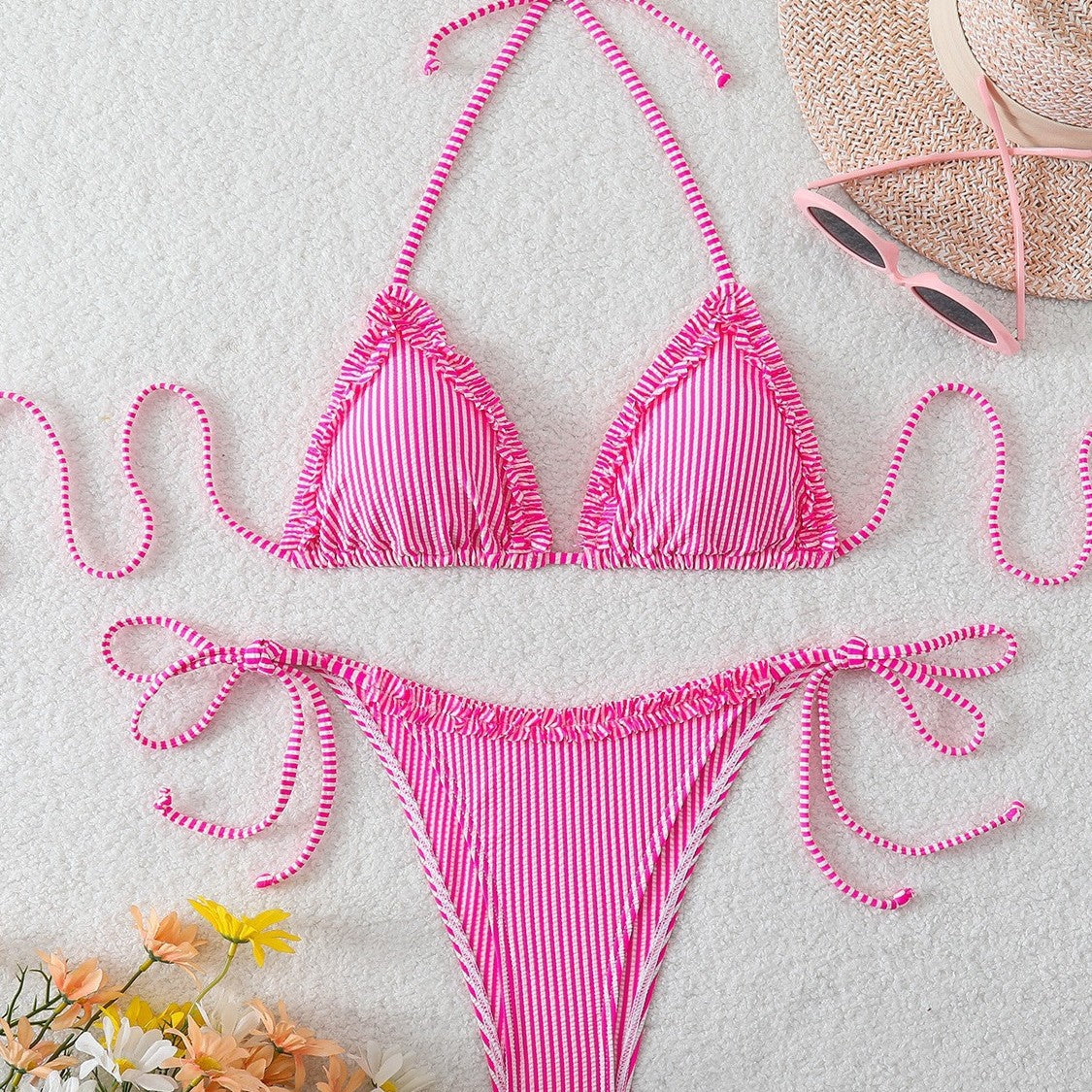 Damen Triangel-Bikini mit lässigen BindR&Bändern R&B