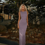 Damen figurbetontes Maxikleid mit elegantem Empire-Schnitt R&B